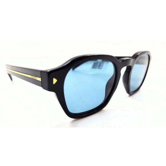 PRADA A16S BLACK SHN POLARIZED BLUE LENSE SUNGLASSES NEW IN CASE & BOX WITH TAGS - Picture 4 of 15